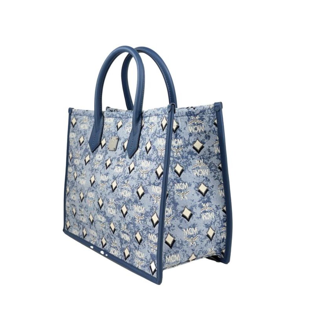 MCM MCM Aren Munchen Denim Tote Women's Bag - Picture 2 of 4
